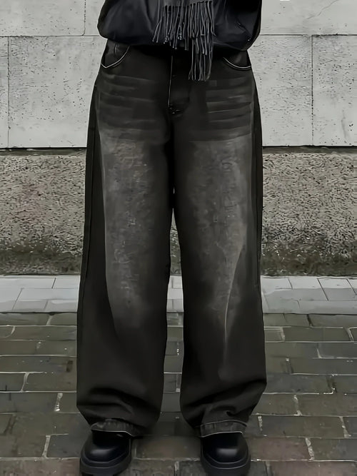 Men's Baggy Streetwear Jeans Relaxed Wide Leg Denim