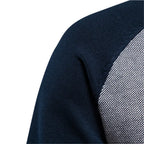 Men's Two Tone Zip Cardigan Ribbed Stand Collar Jacket