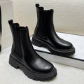 Women's Rounded-Toe Platform Chelsea Boots - Black