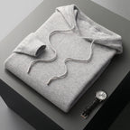 Men's Knitted Hoodie Relaxed Drawstring Pullover for Casual Wear