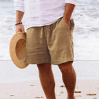 Men's Drawstring Relaxed Fit Textured Summer Shorts