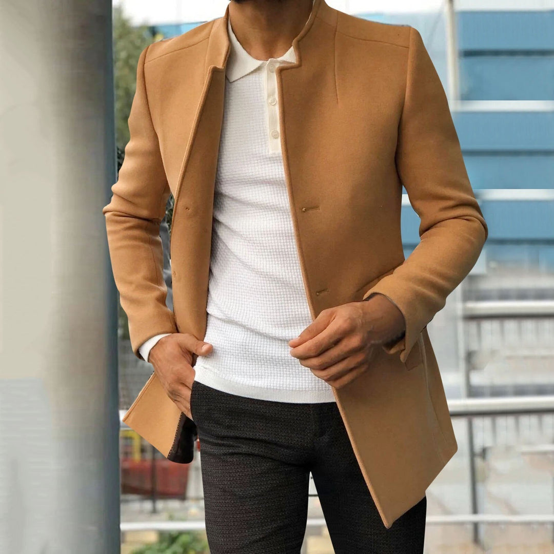 Men's Tailored Tweed Jacket Smart Business Layer for Autumn