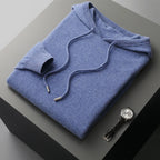 Men's Knitted Hoodie Relaxed Drawstring Pullover for Casual Wear