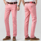 Men's Stretch Cotton Chino Trousers Breathable Regular Fit Pants