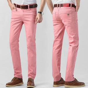 Men's Stretch Cotton Chino Trousers Breathable Regular Fit Pants