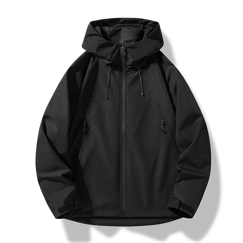 Men's Hooded Rain Jacket Lightweight Waterproof and Windproof Shell
