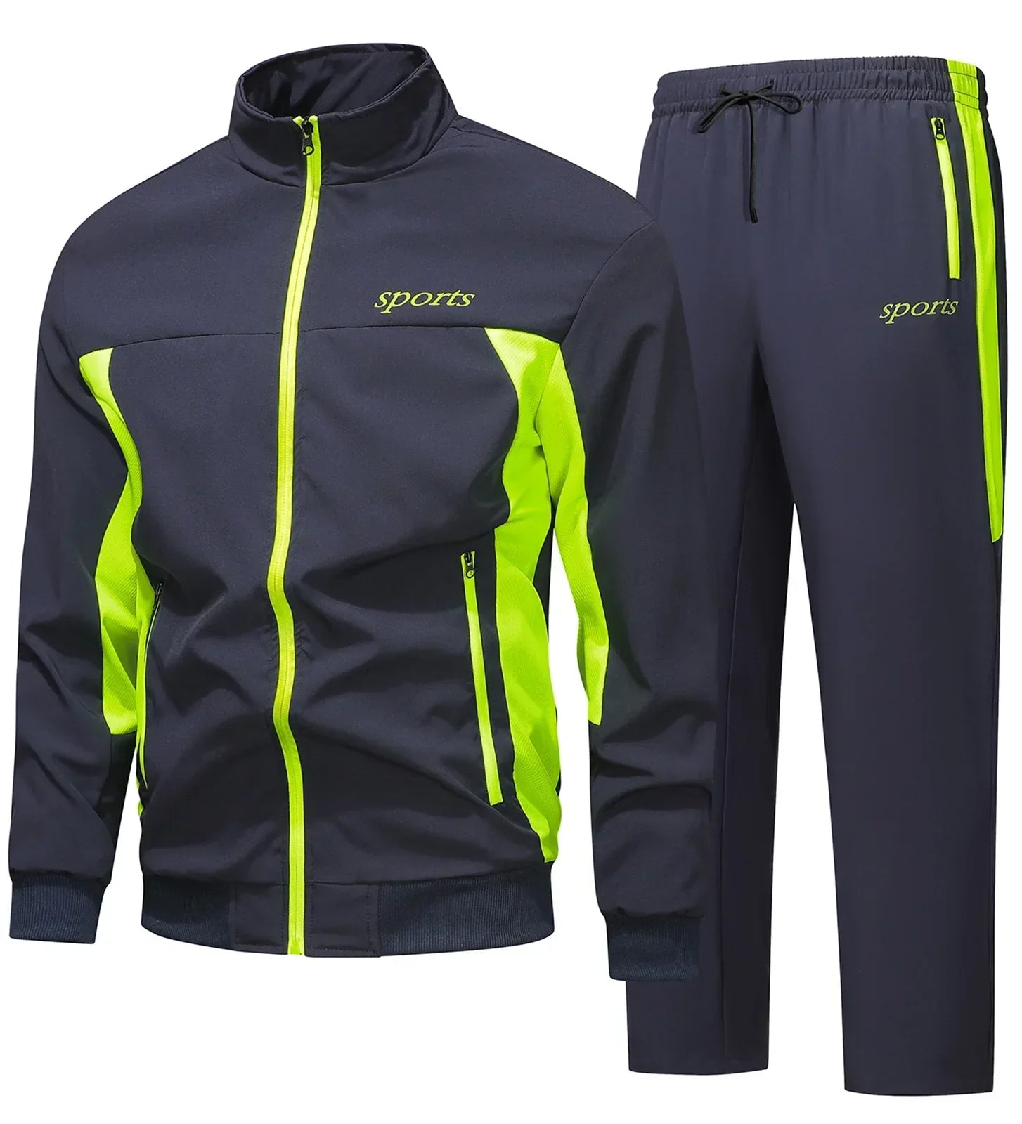 Men's Two Piece Tracksuit Set with Zip Jacket Activewear