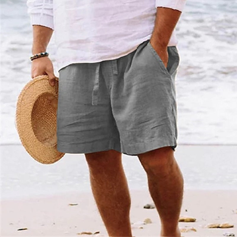 Men's Drawstring Relaxed Fit Textured Summer Shorts