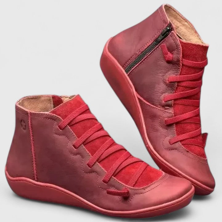 Women's Everyday Boots with Built-In Arch Support – Red