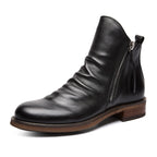 Men's Leather Chelsea Boots Side Zip Classic Ankle Design