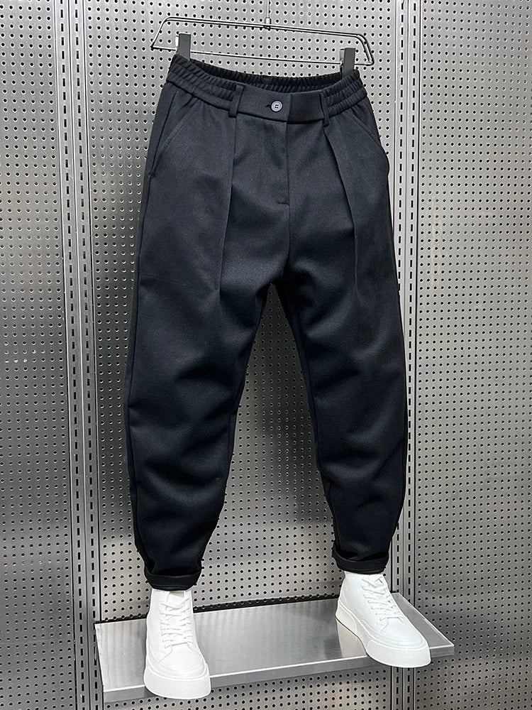 Men's Pleated Tapered Trousers Relaxed Smart Everyday Fit