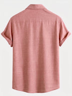 Men's Textured Pocket Shirt Co Ord Linen Blend Straight