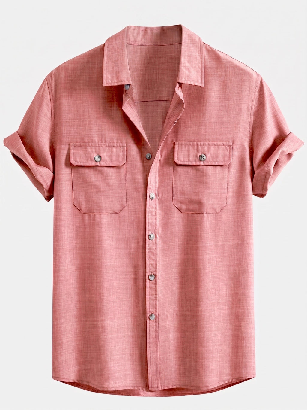 Men's Textured Pocket Shirt Co Ord Linen Blend Straight