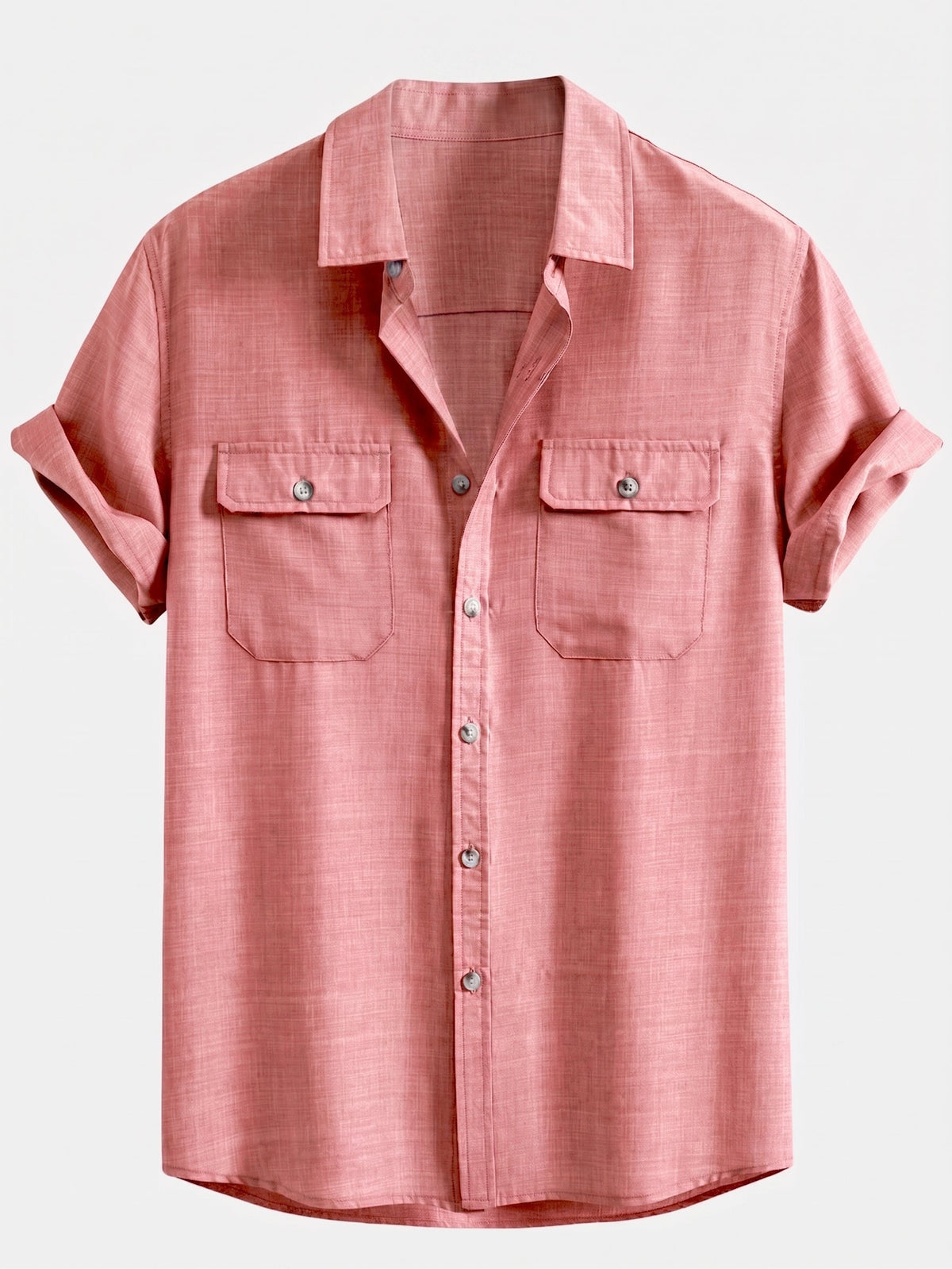 Men's Textured Pocket Shirt Co Ord Linen Blend Straight