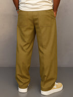 Men's Wide Leg Drawstring Pleated Casual Trousers