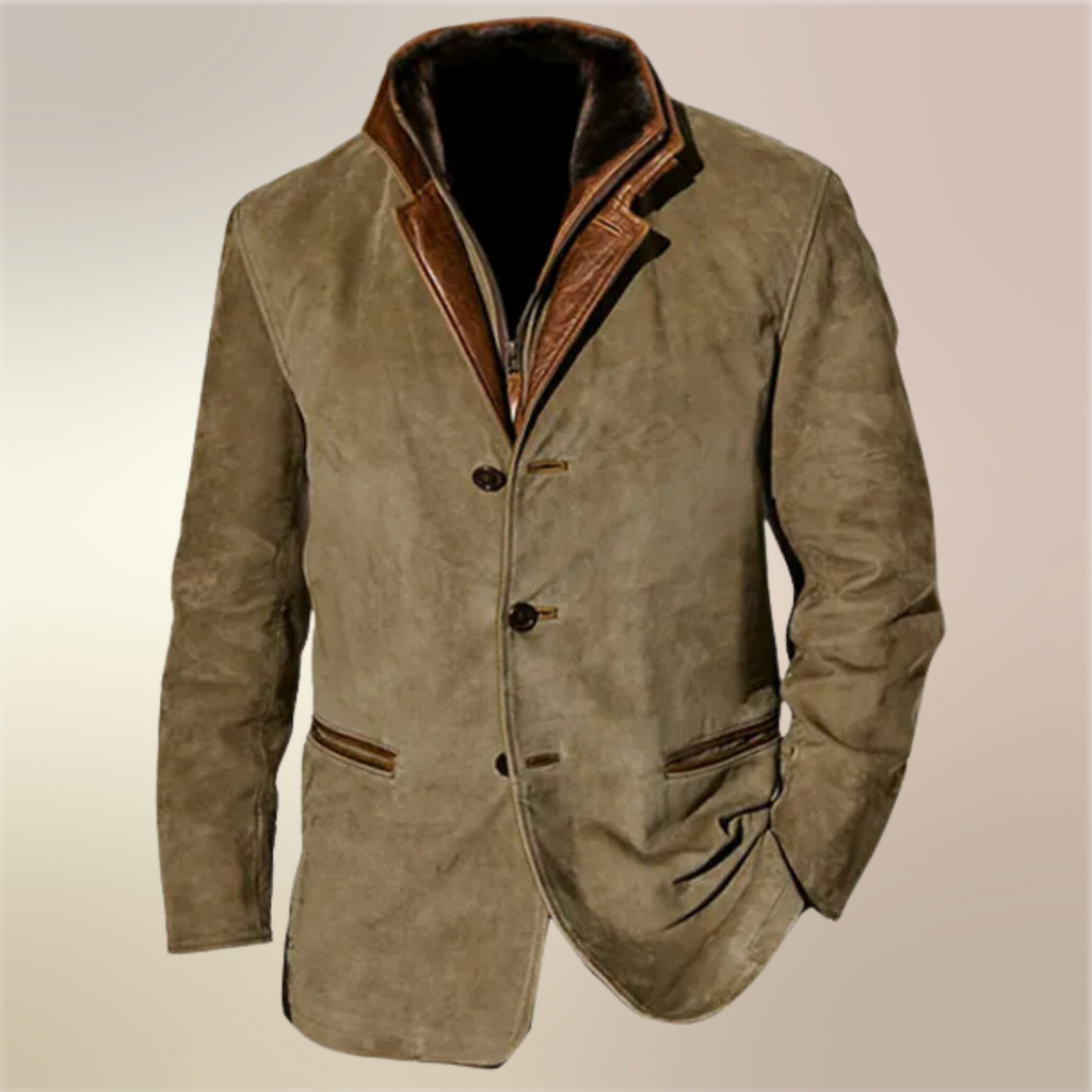 Men's Lined Suede Jacket Tailored Vintage Layer for Autumn