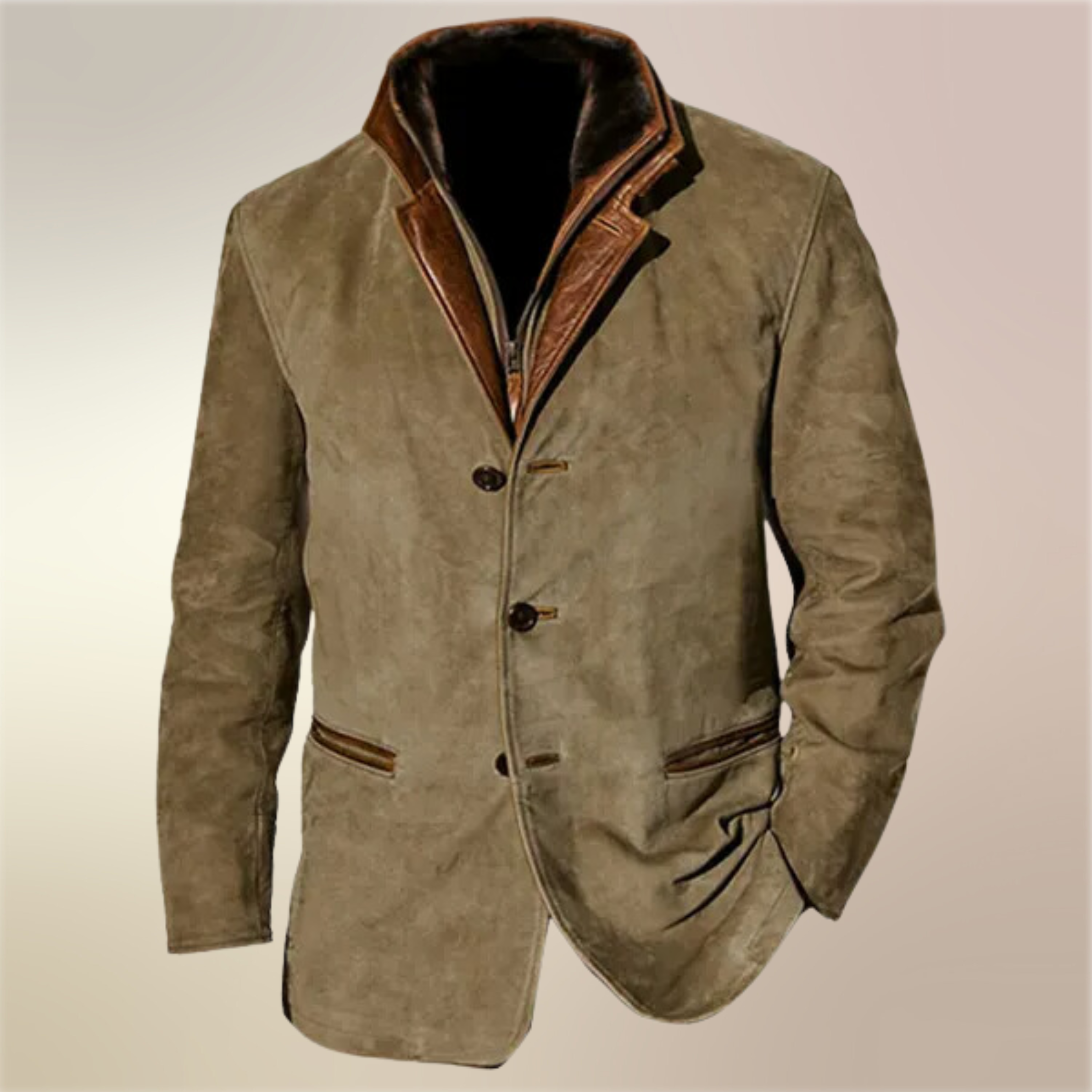 Men's Lined Suede Jacket Tailored Vintage Layer for Autumn