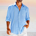 Men's Long Sleeve Casual Shirt With Decorative Stitching Detail