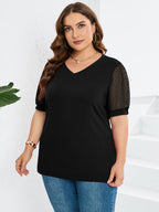 Women's V-Neck Puff Sleeve Top – Feminine Summer