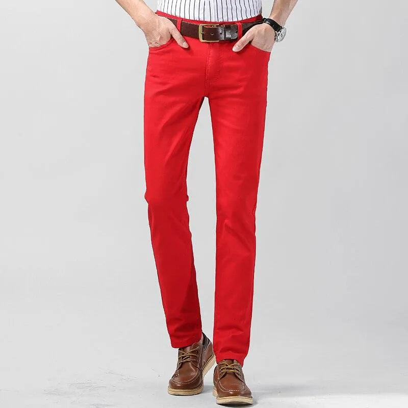 Men's Stretch Cotton Chino Trousers Breathable Regular Fit Pants