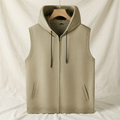 Men's Sleeveless Zip Up Gym Training Hoodie Vest