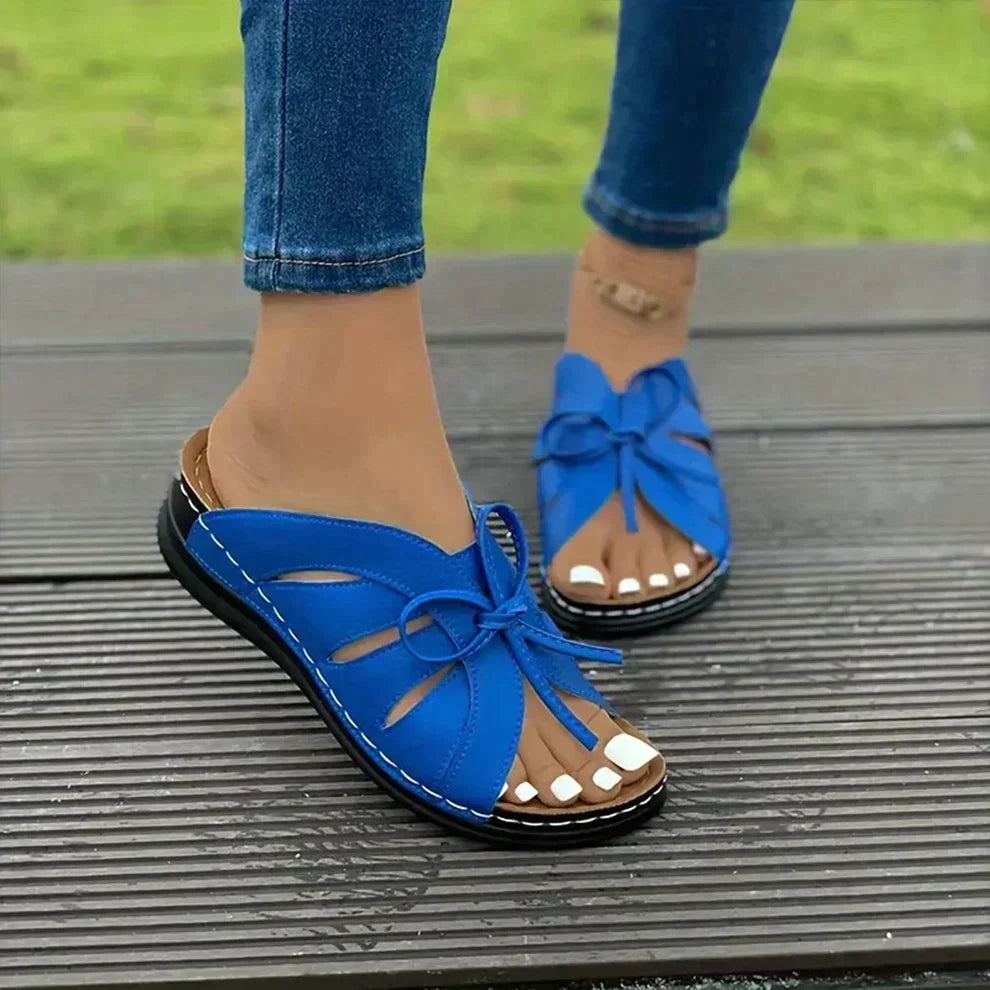 Women's Wedge Sandals Open Toe Knot Detail Support