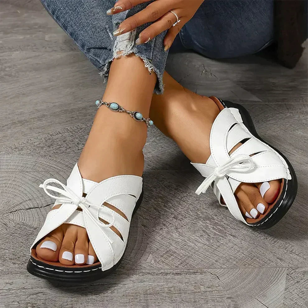 Women's Wedge Sandals Open Toe Knot Detail Support