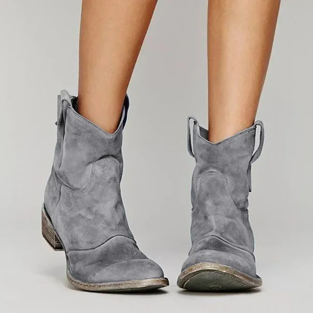 Women's Vintage Cowboy Ankle Boots – Western Style