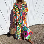 Women's Boho Floral Long Sleeve Maxi Dress