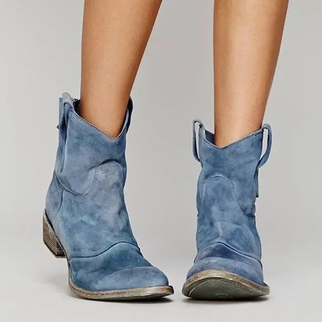 Women's Vintage Cowboy Ankle Boots – Western Style