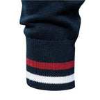 Men's Two Tone Zip Cardigan Ribbed Stand Collar Jacket