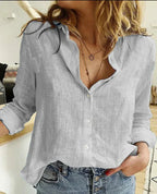 Women's Button-Down Shirt Long Sleeve Bird Print Blouse