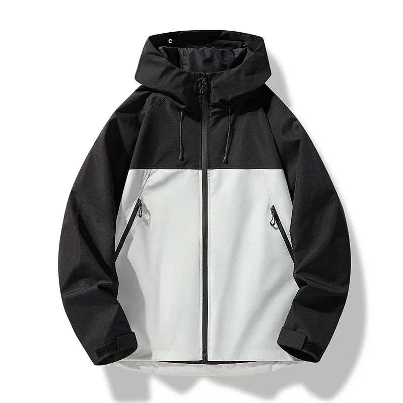 Men's Hooded Rain Jacket Lightweight Waterproof and Windproof Shell