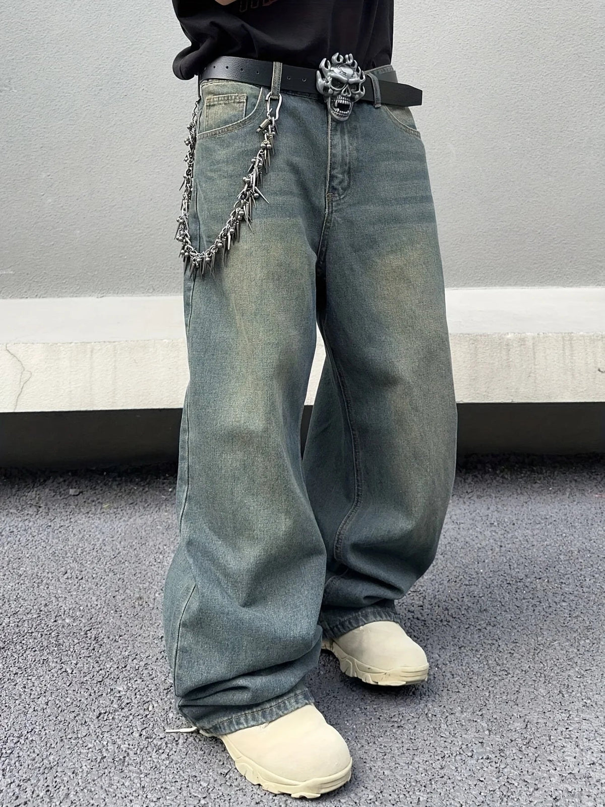Men's Baggy Streetwear Jeans Relaxed Wide Leg Denim