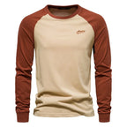 Men's Raglan Long Sleeve Casual Crew Neck Shirt