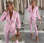 Women's Tailored Double Breasted Blazer and Slim Trouser
