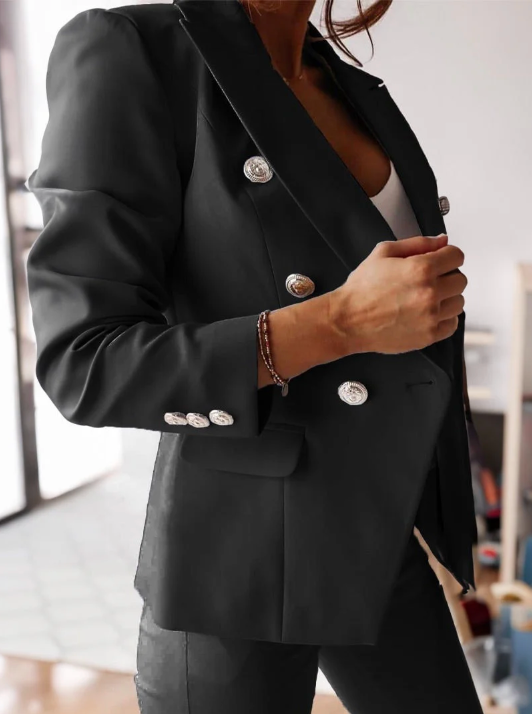 Women's Tailored Double Breasted Blazer and Slim Trouser