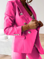 Women's Tailored Double Breasted Blazer and Slim Trouser