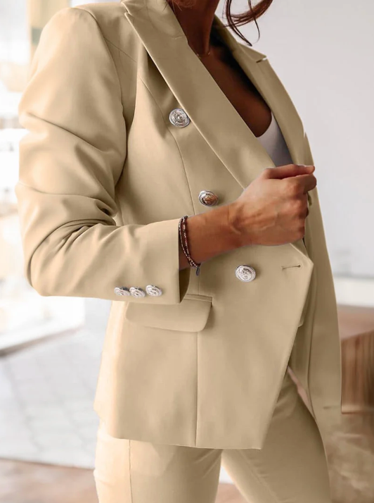 Women's Tailored Double Breasted Blazer and Slim Trouser
