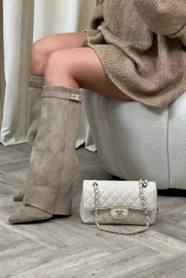 Women's Sleek Tall Leather Boots with Elegant Heel