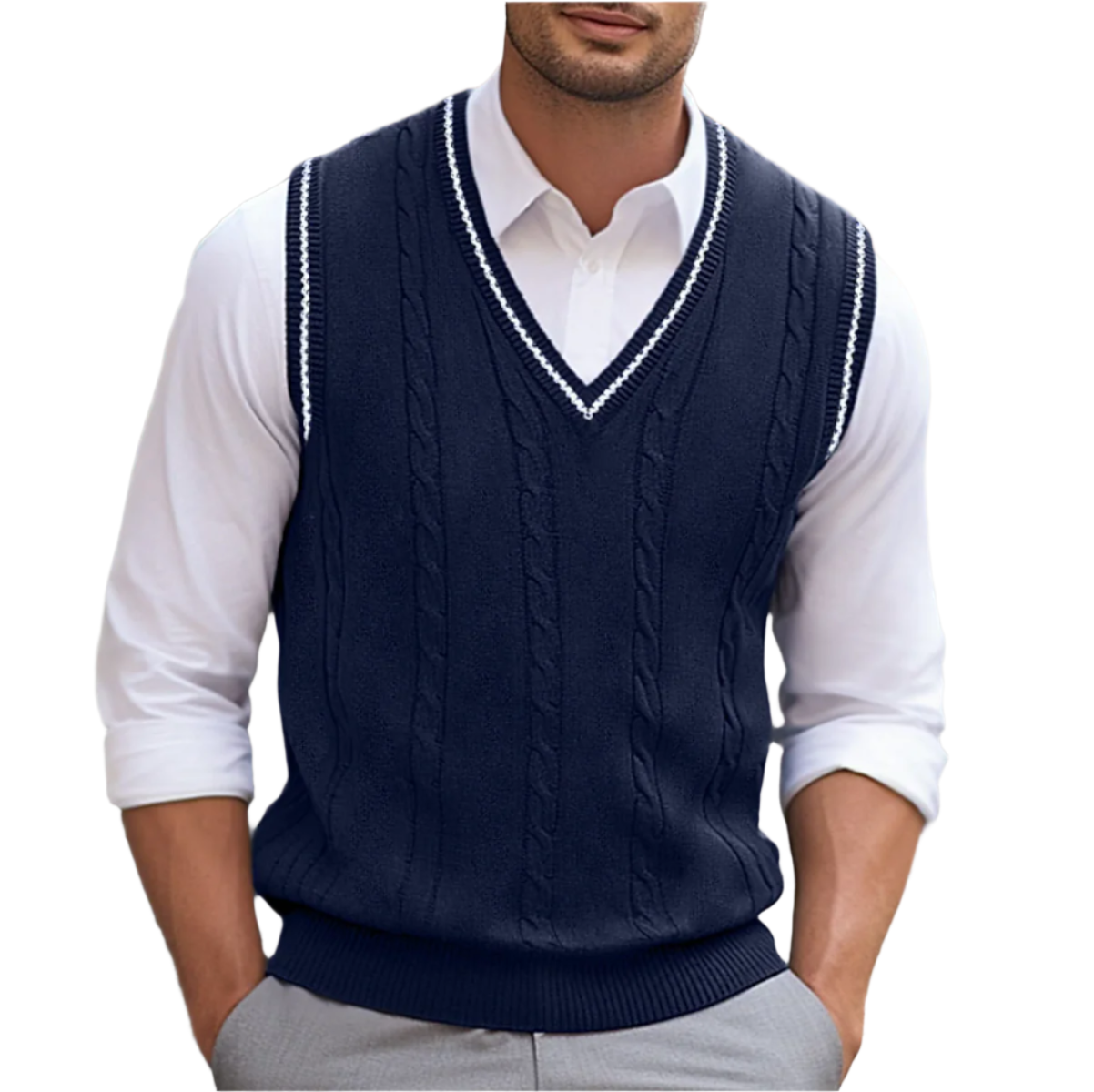 Men's Lightweight V Neck Sweater Vest Summer Layer