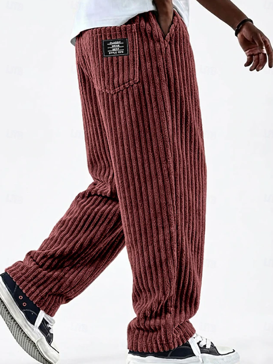 Men's Classic Soft Corduroy Pants - Red