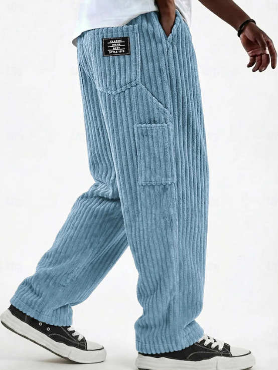 Men's Classic Soft Corduroy Pants - Blue Pocket
