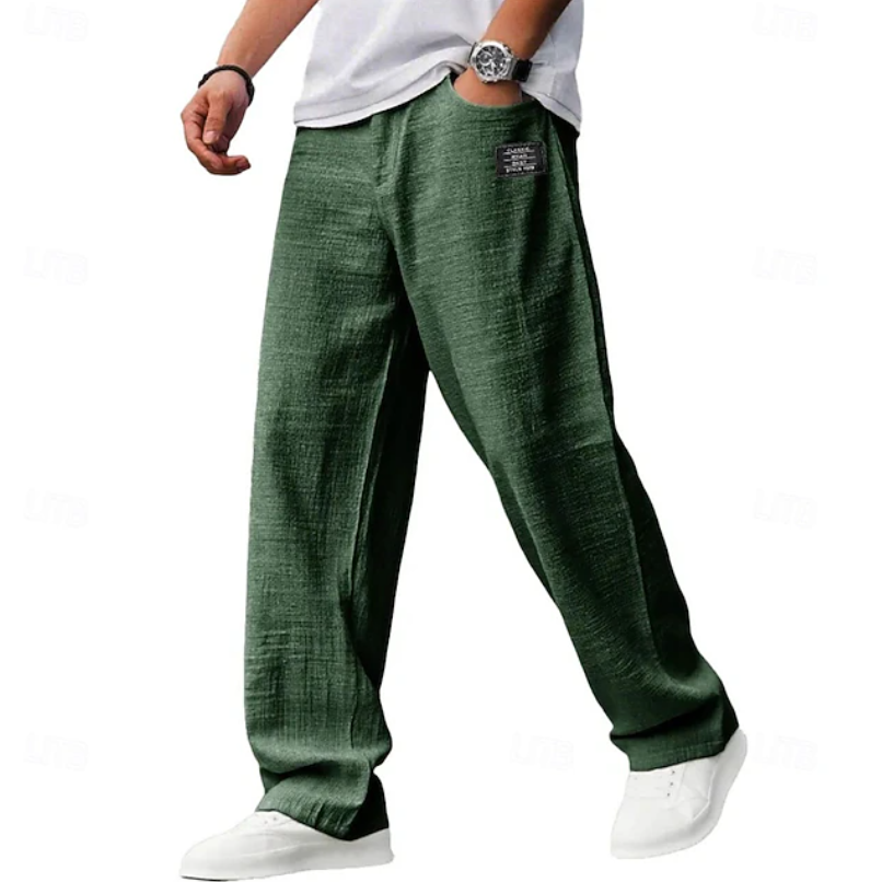 Men's Roomy Breathable Casual Pants for Everyday Wear - Army Green