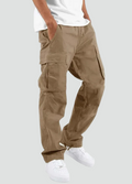 Men's Relaxed Fit Utility Cargo Trousers Casual Pants