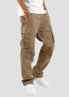 Men's Relaxed Fit Utility Cargo Trousers Casual Pants