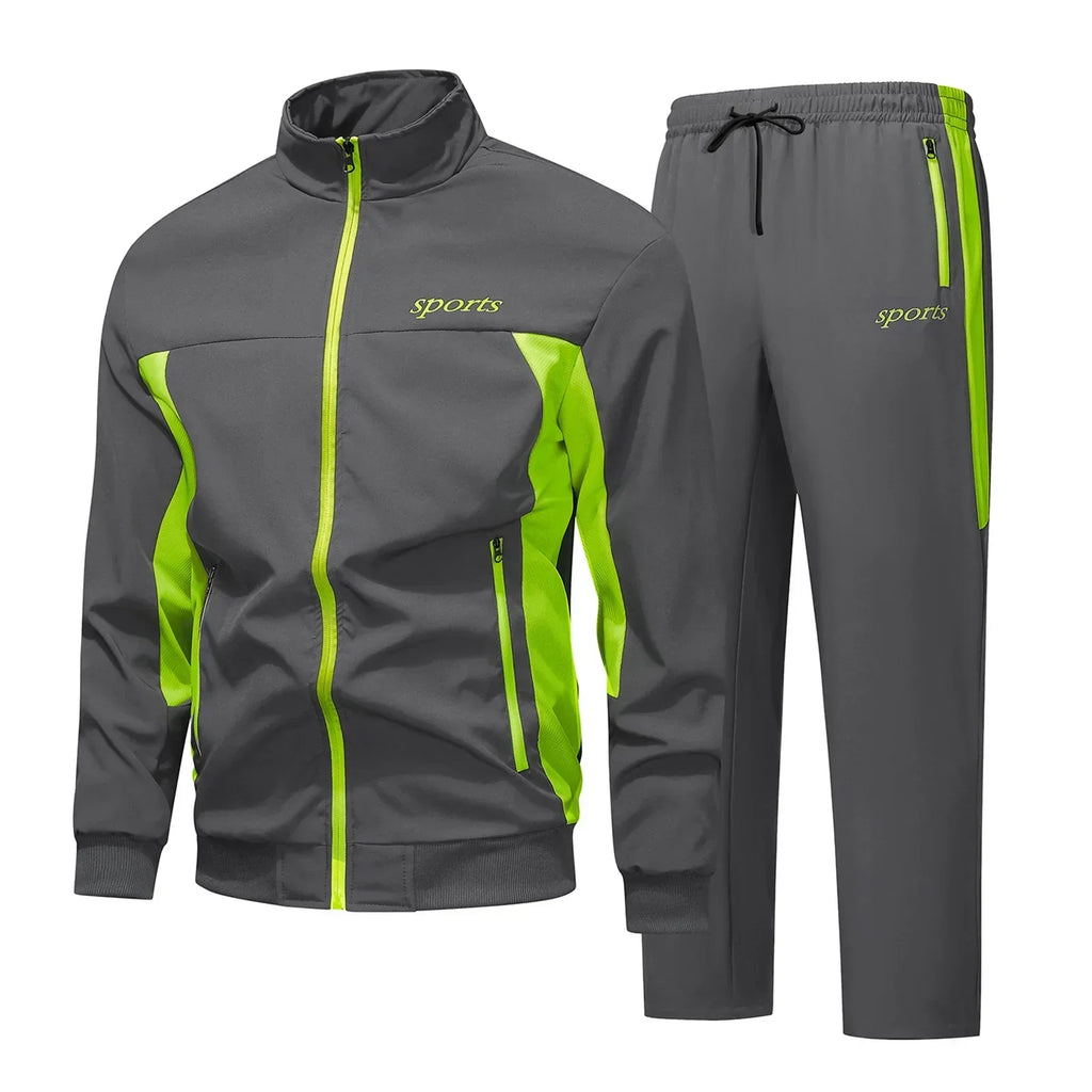 Men's Two Piece Tracksuit Set with Zip Jacket Activewear