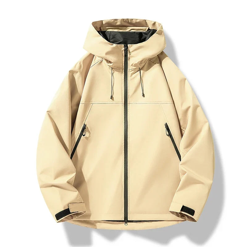 Men's Hooded Rain Jacket Lightweight Waterproof and Windproof Shell