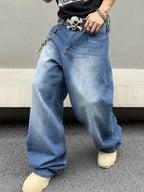 Men's Baggy Streetwear Jeans Relaxed Wide Leg Denim