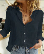 Women's Button-Down Shirt Long Sleeve Bird Print Blouse